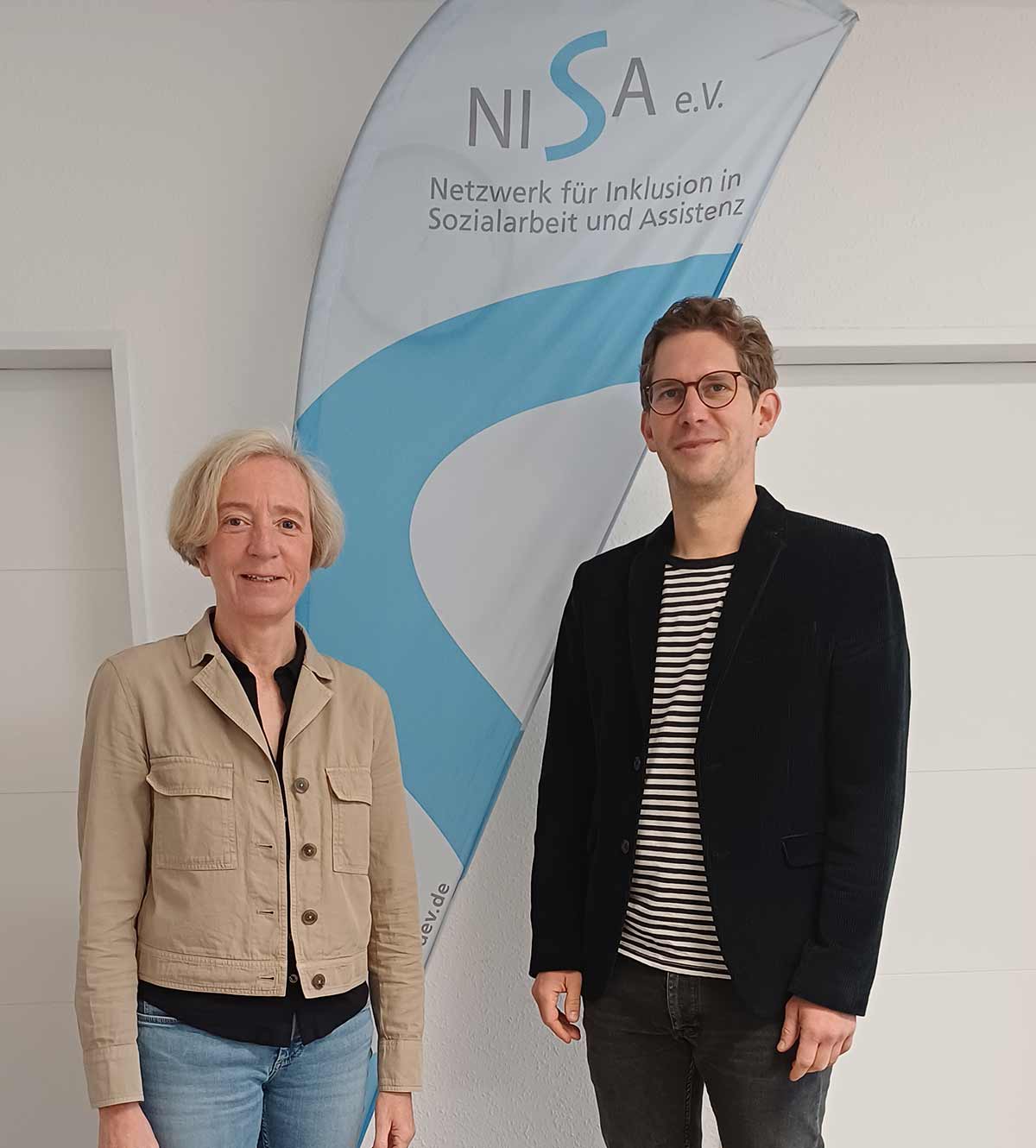 Inga Seba-Eichert, Projektleiterin bei feffa e.V. und Lars Finck, Geschäftsführer bei NISA e.V.